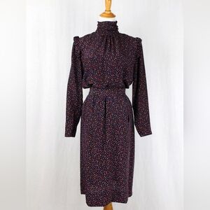 Vintage Maggy London Victorian Style Paisley Silk Skirt & Blouse Dress M